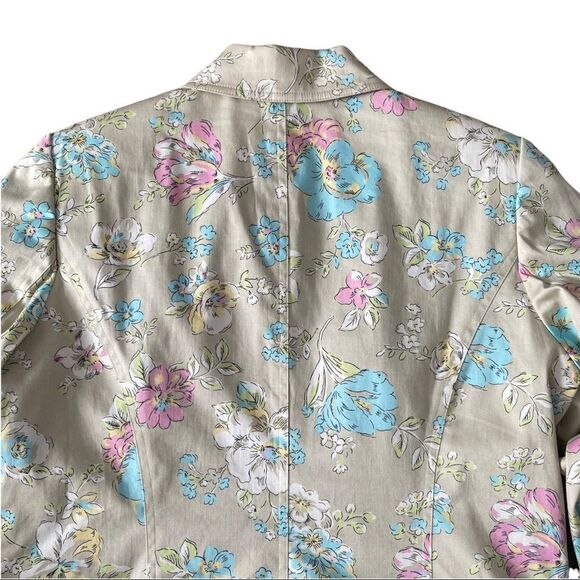 Oscar de la Renta Floral Button Down Jacket Size 12 - Picture 3 of 13